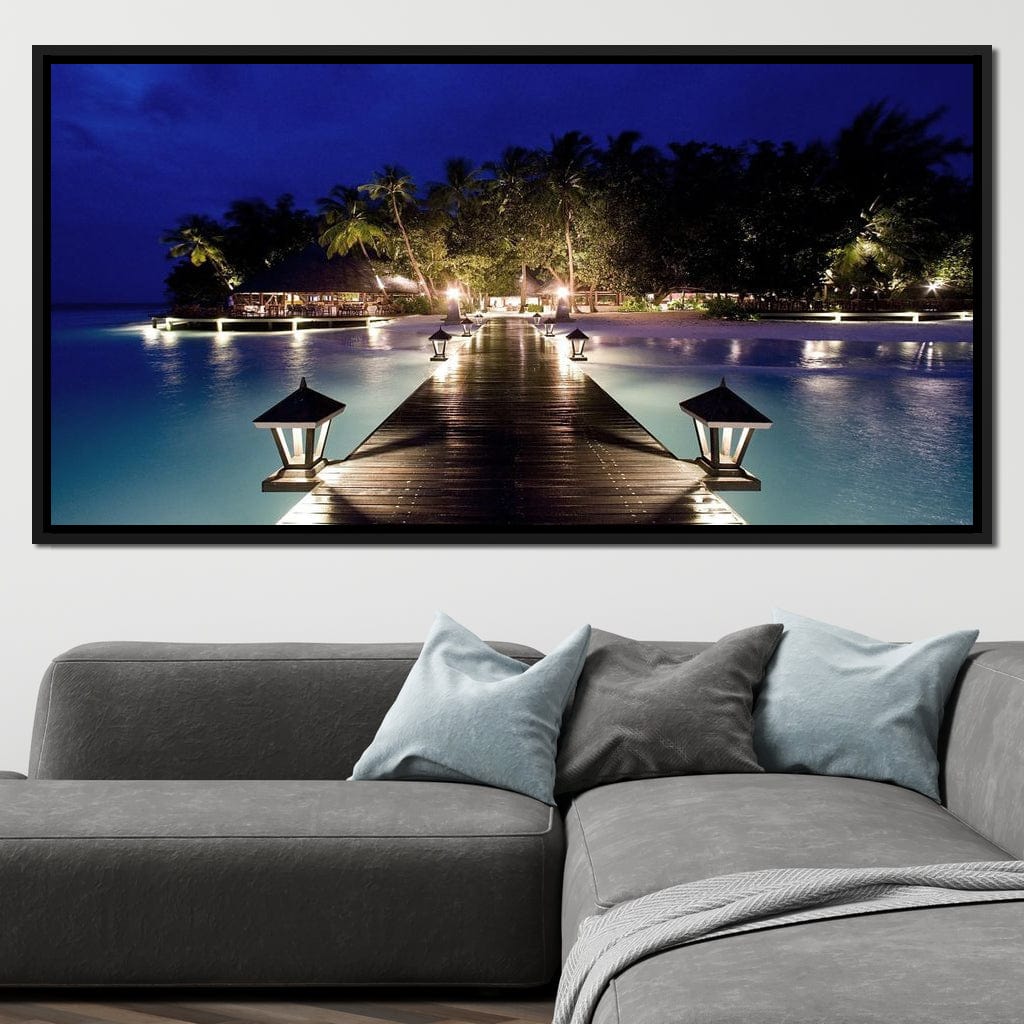 Night Vacation Canvas Wall Art