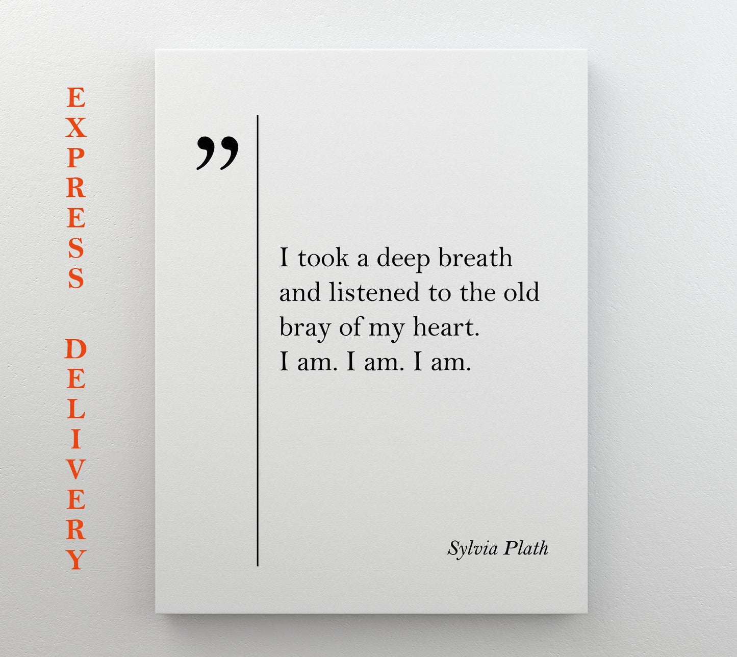 Sylvia Plath Quote Canvas Print, Framed and Ready to Hang