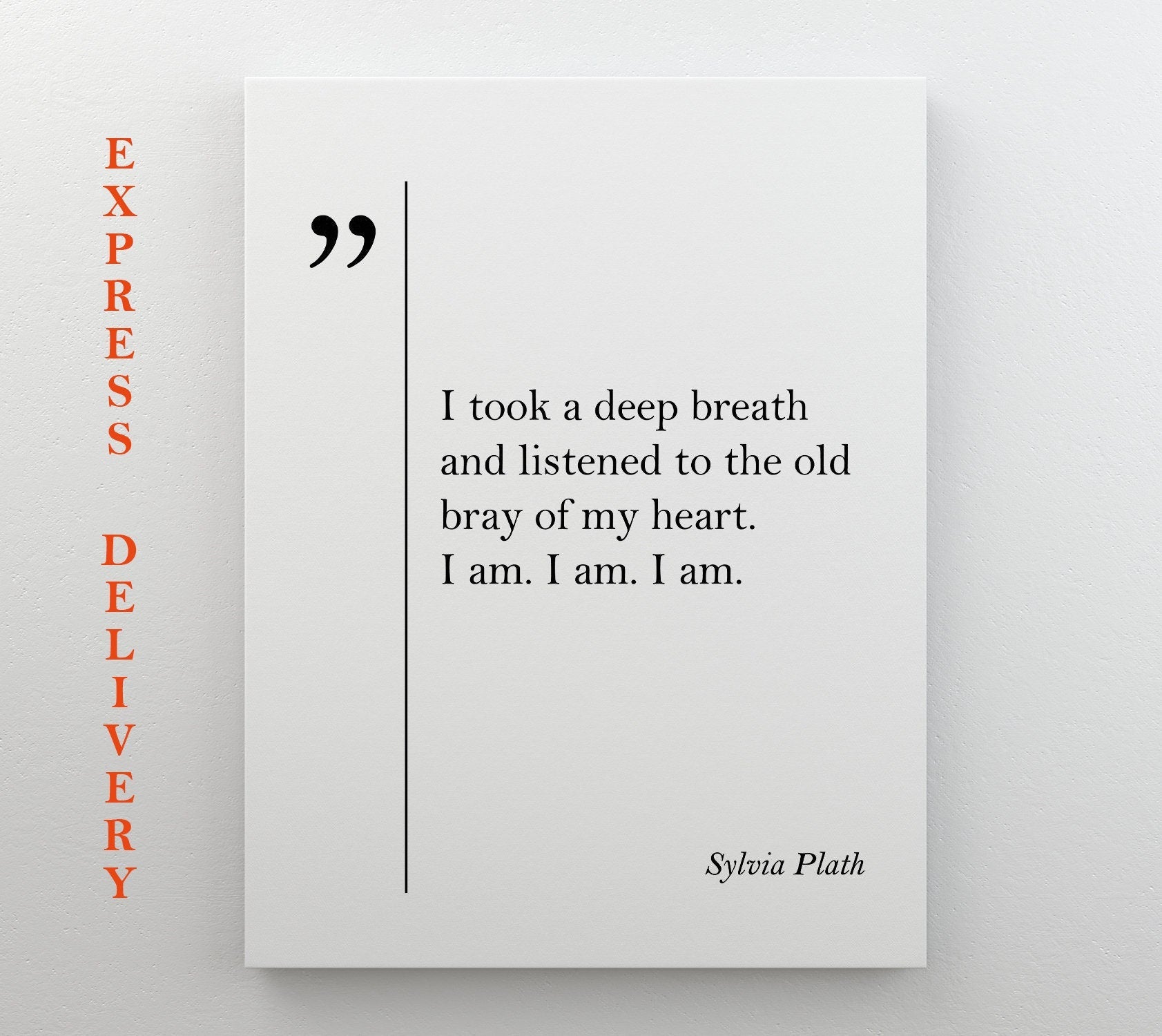 Sylvia Plath Quote Canvas Print, Framed and Ready to Hang