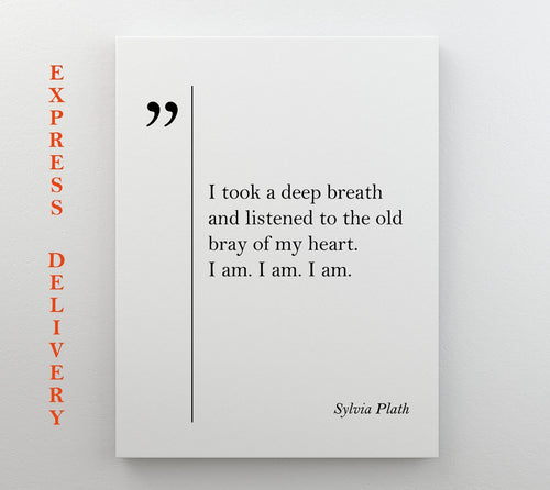 Sylvia Plath Quote Canvas Print, Framed and Ready to Hang