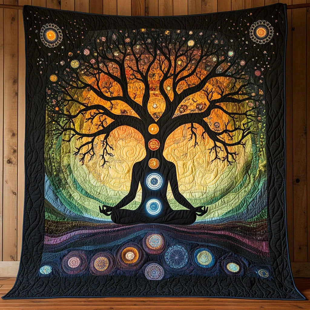 Chakra Tree Quilt Blanket