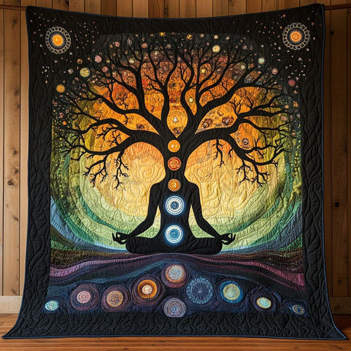 Chakra Tree Quilt Blanket