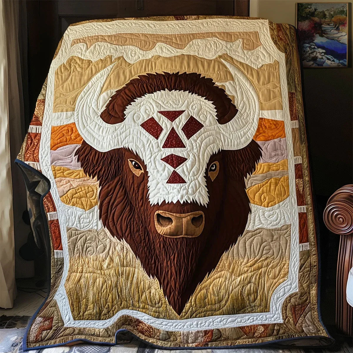 Charming Bison Quilt Blanket