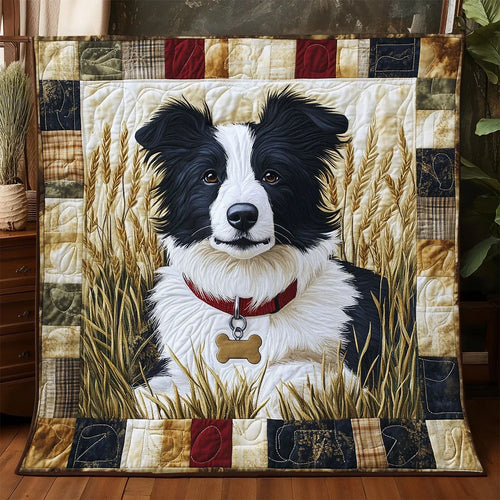 Charming Border Collie Quilt Blanket
