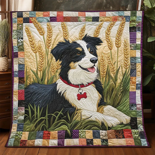 Charming Border Collie Quilt Blanket