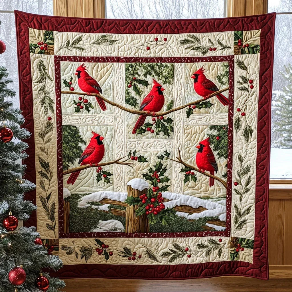 Charming Cardinal Quilt Blanket