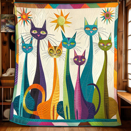 Charming Cat Quilt Blanket