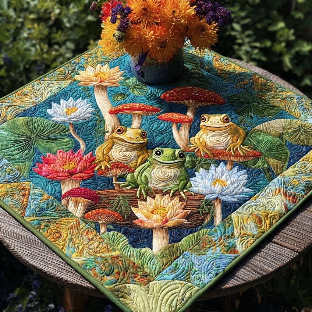 Charming Hoppers Quilted Table Topper