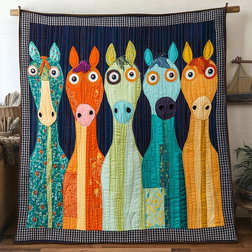 Charming Horse Quilt Blanket