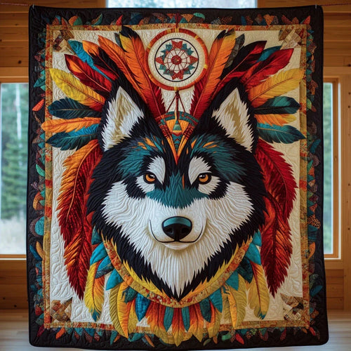 Charming Husky Quilt Blanket