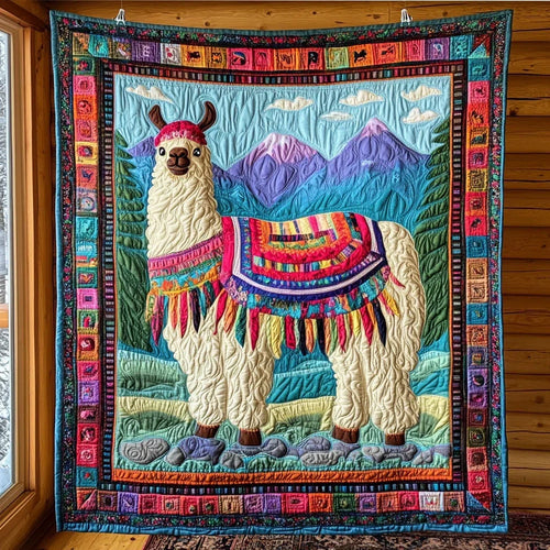 Charming Llama Quilt Blanket