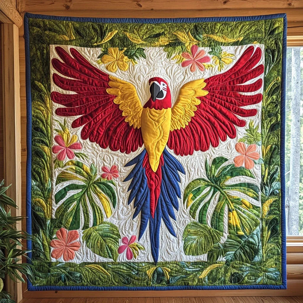 Charming Macaw Quilt Blanket