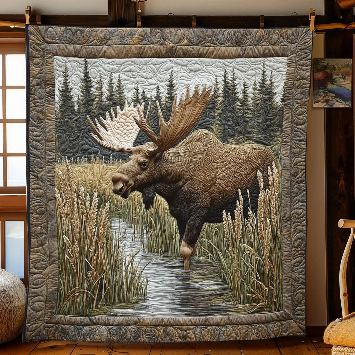 Charming Moose Quilt Blanket