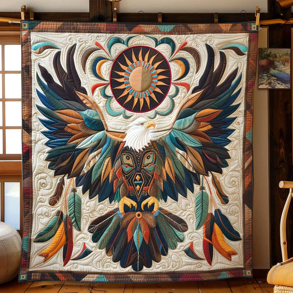 Charming Native Eagle Quilt Blanket