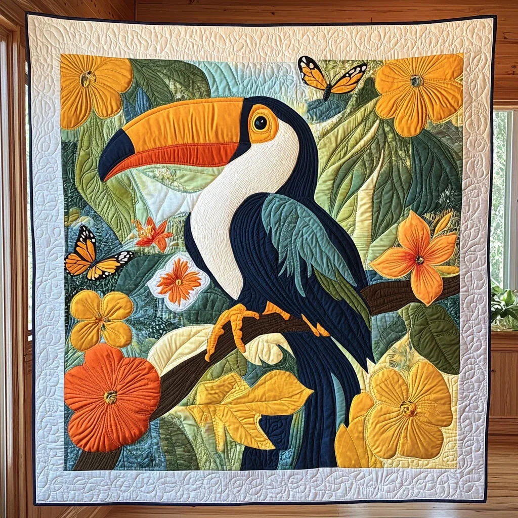 Charming Toucan Quilt Blanket