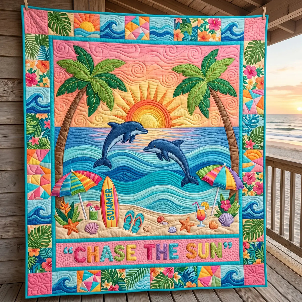Chase The Sun Quilt Blanket