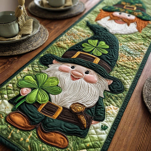 Cheer Leprechaun Quilted Table Runner