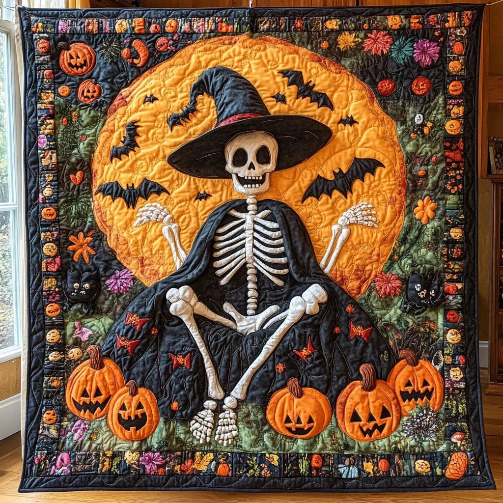 Cheerful Bones Quilt Blanket