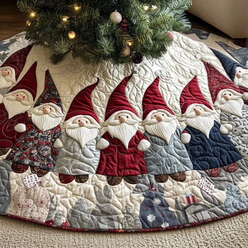Cheerful Chums Quilted Christmas Tree Skirt
