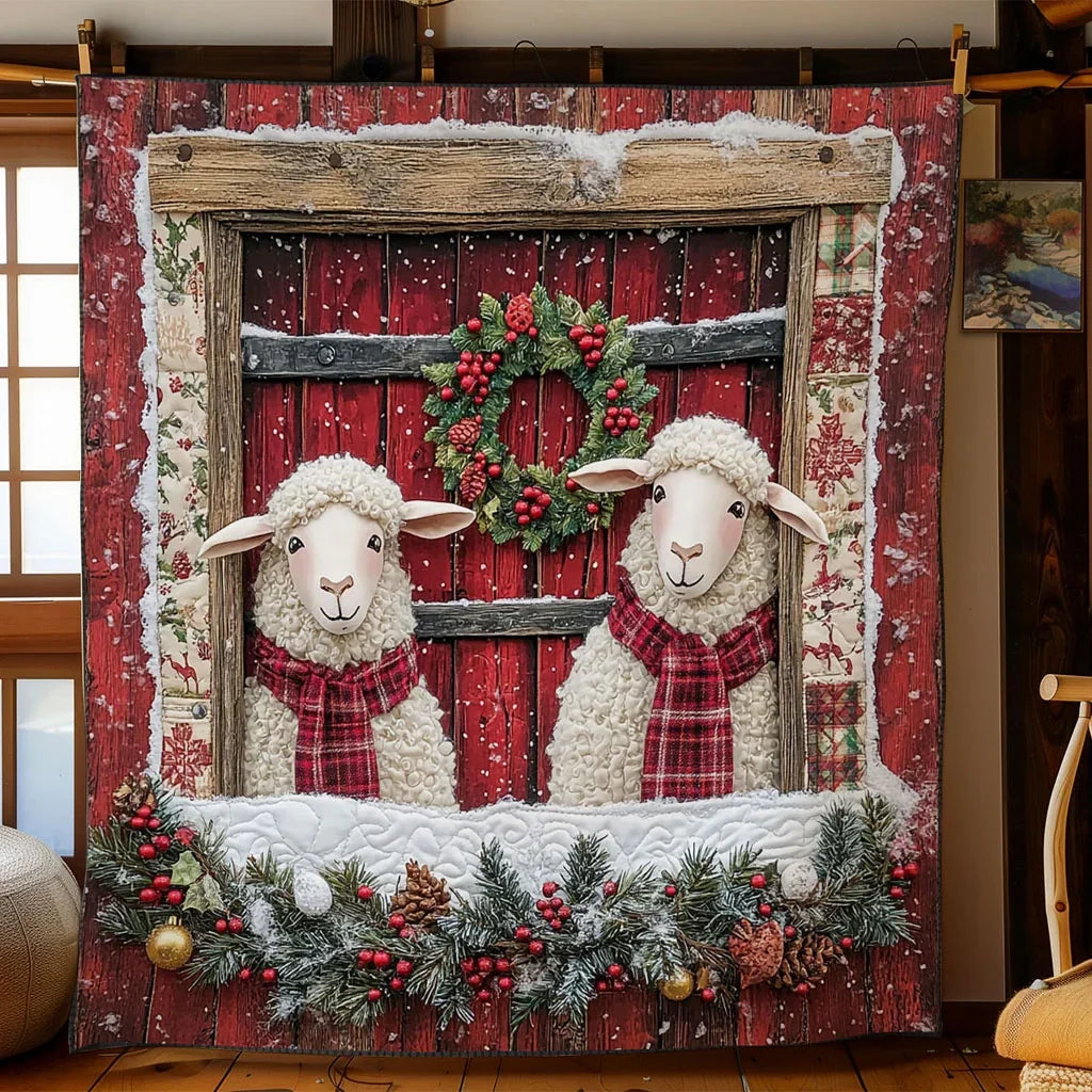 Cheerful Sheep Quilt Blanket