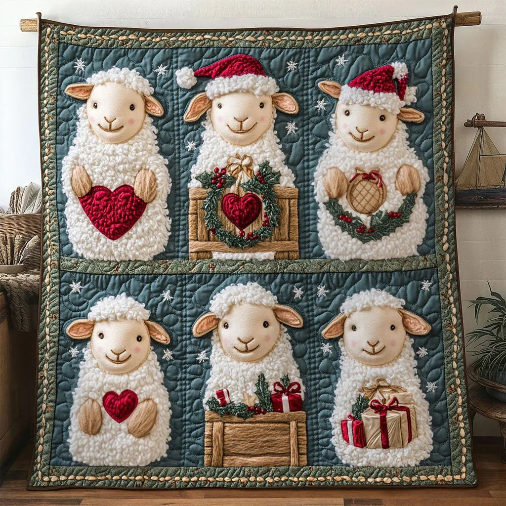 Cheerful Sheep Quilt Blanket