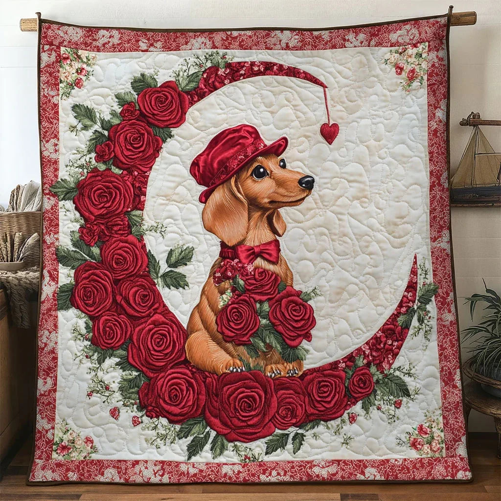 Cherish Dachshund Quilt Blanket