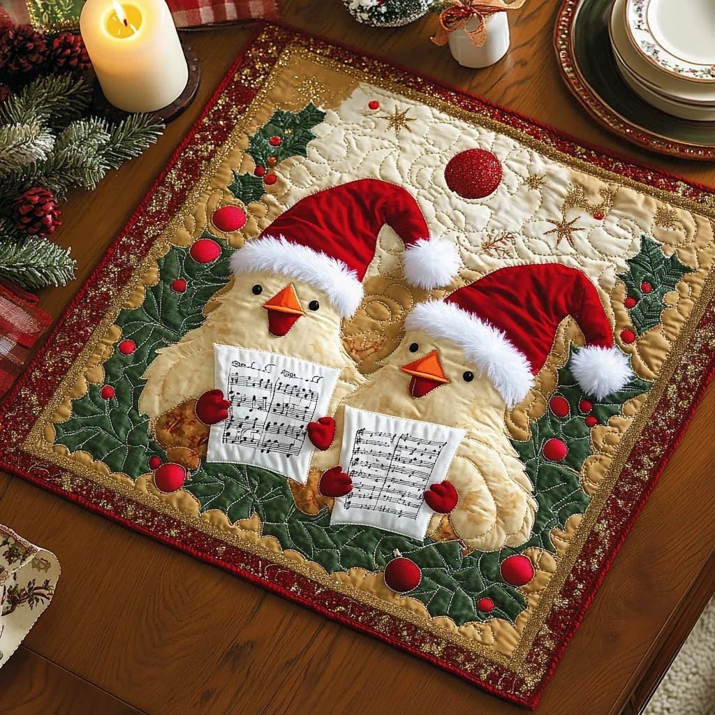 Chick Choir Quilted Table Topper