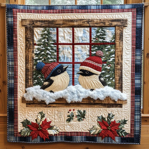 Chickadee Love Quilt Blanket