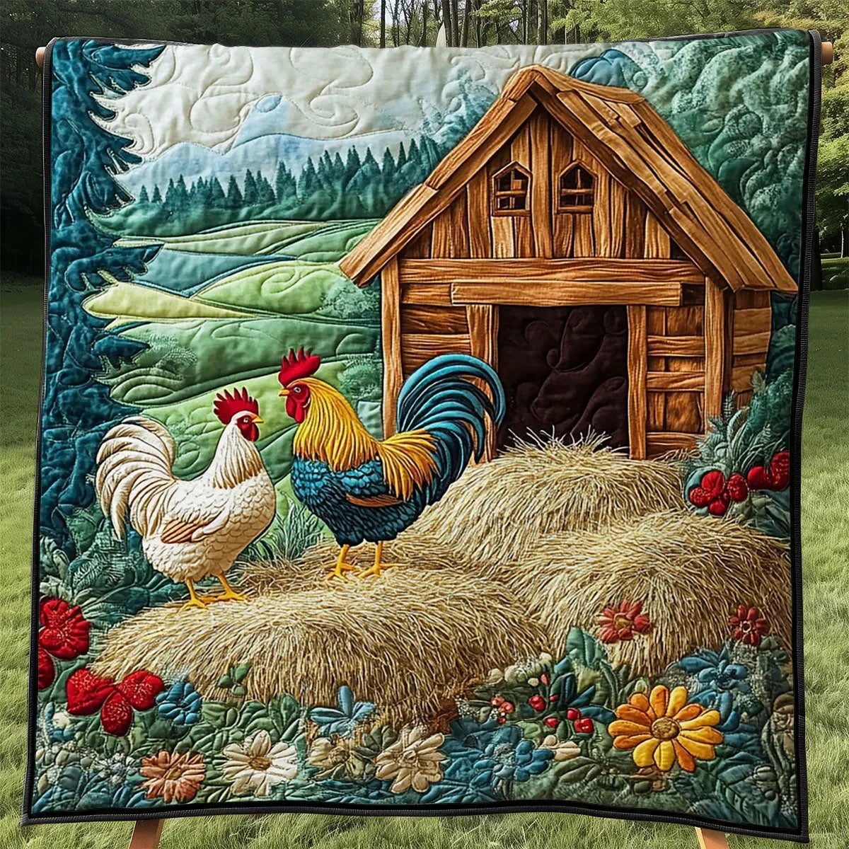 Chicken Coop Quilt Blanket