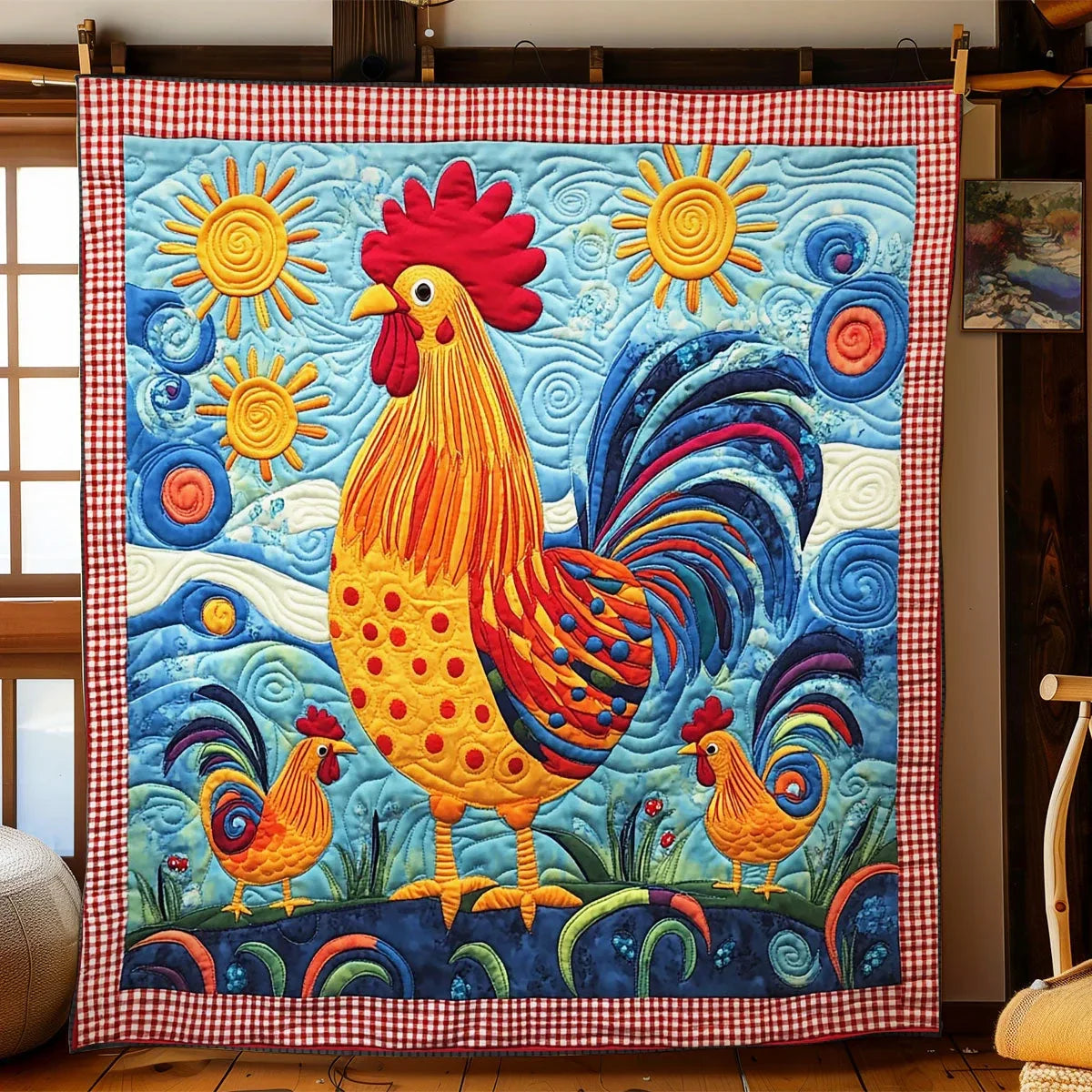 Chicken Garden Quilt Blanket