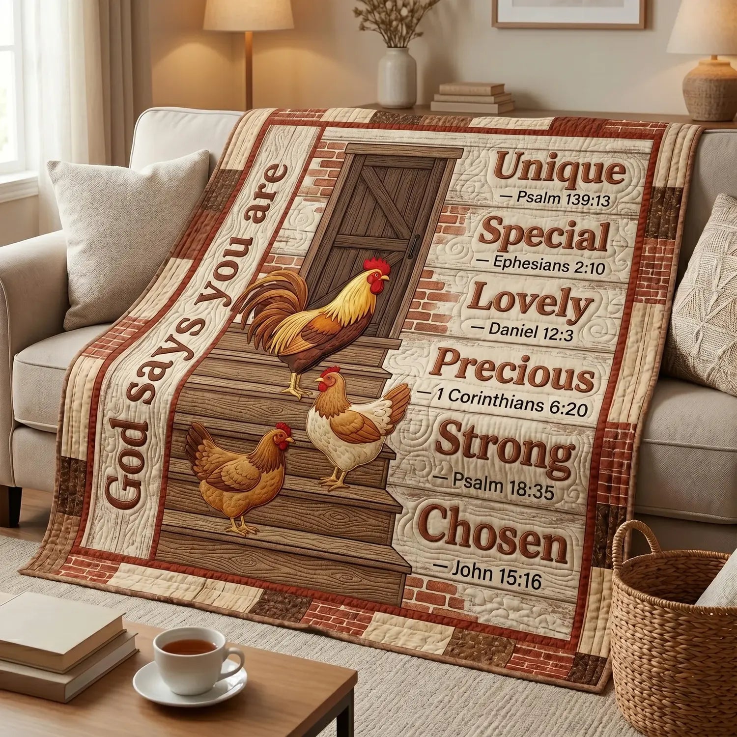 Chicken God Says You Are Quilt Blanket