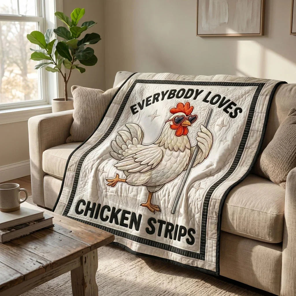 Chicken Strips Humor Quilt Blanket