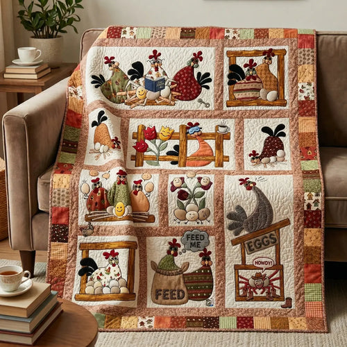 Chickens Quilt Blanket