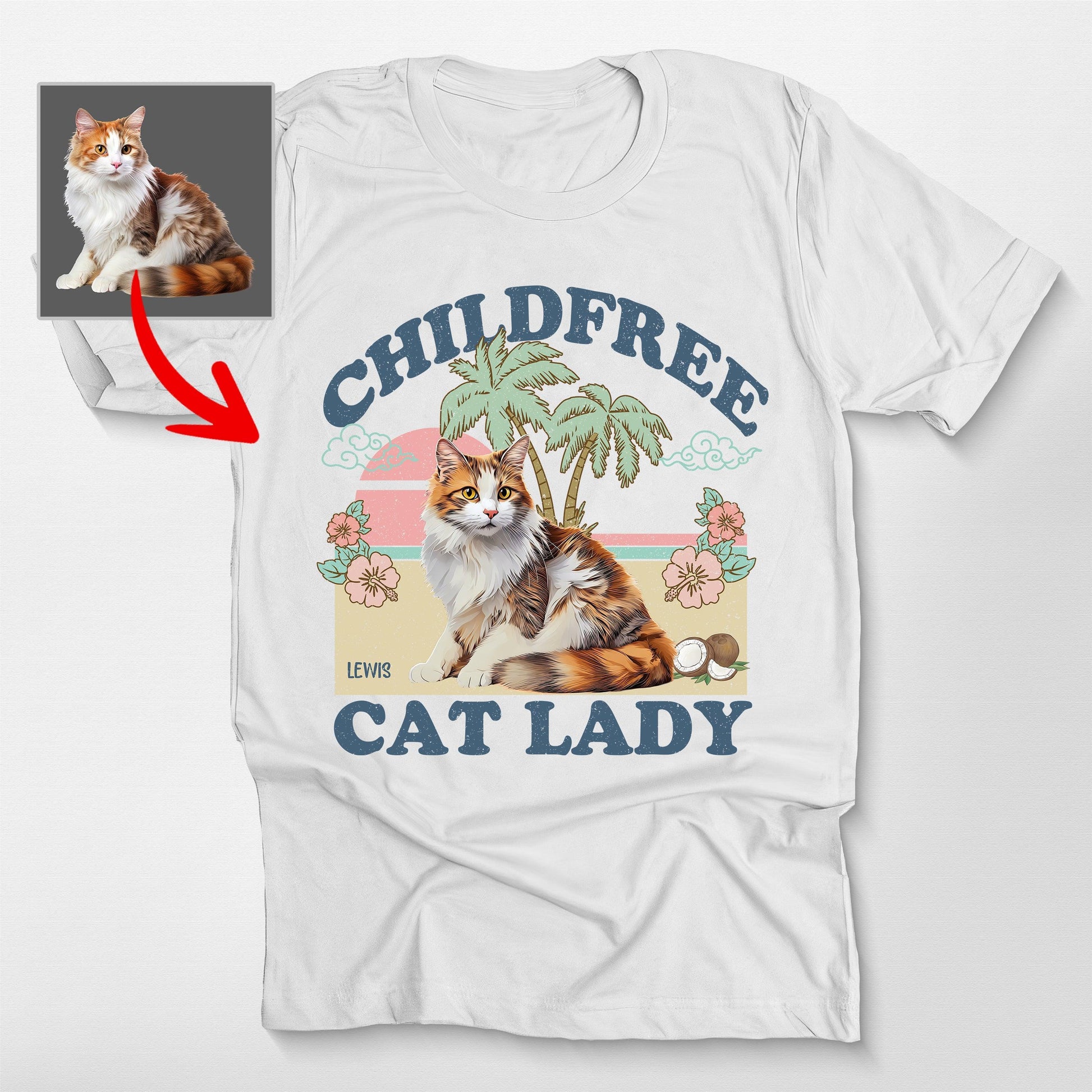 Childless Dog Lady T-Shirt, custom pet portrait gift for pet lovers (view 11)