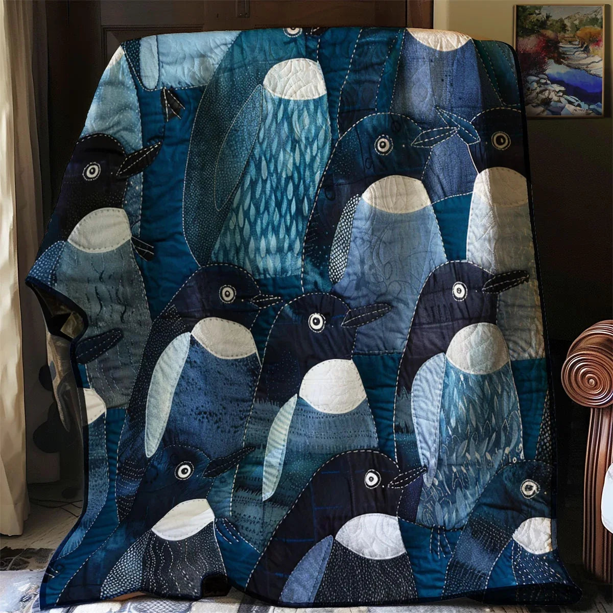 Chilly Penguin Quilt Blanket