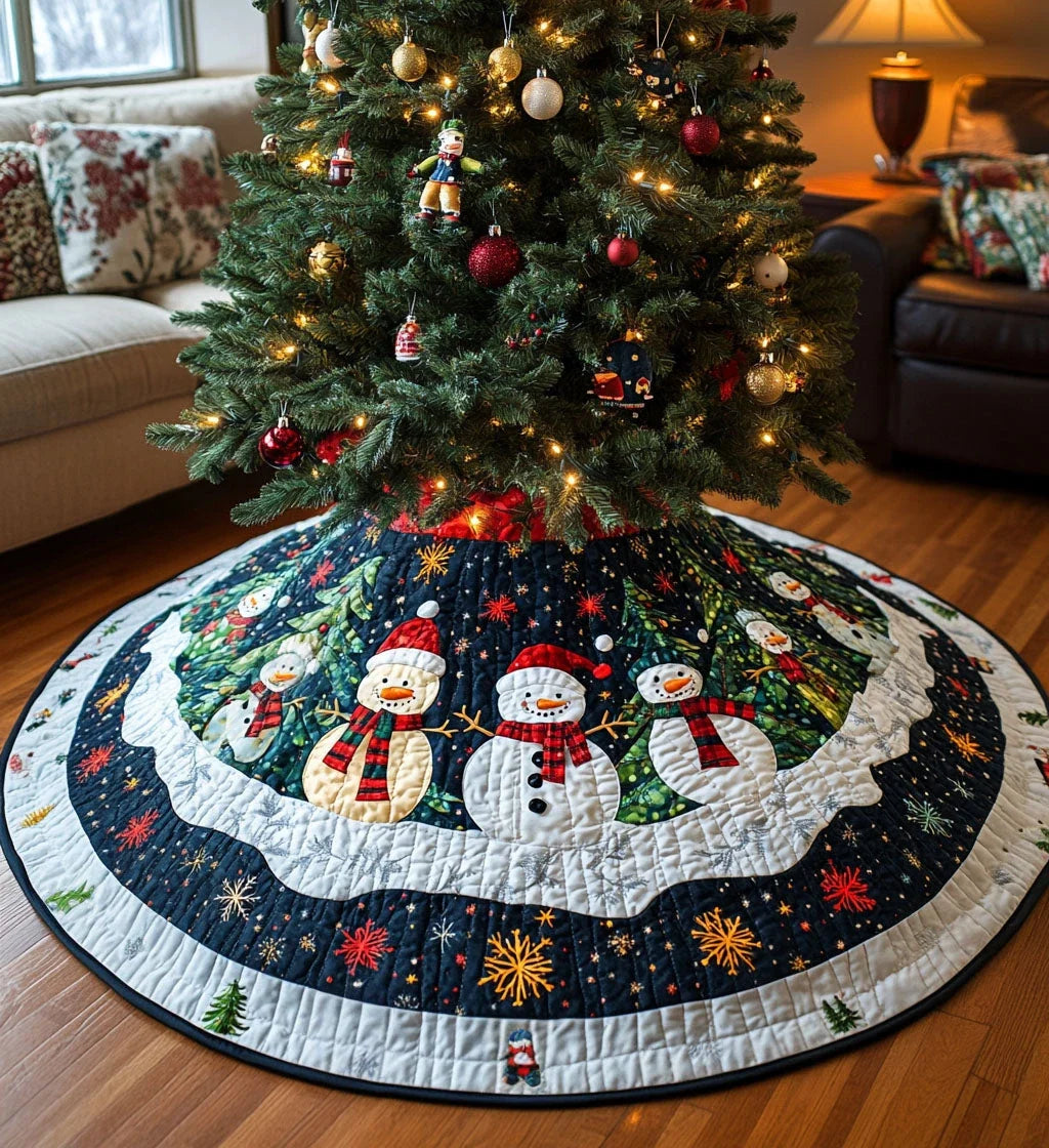 Chimney Charm Quilted Christmas Tree Skirt