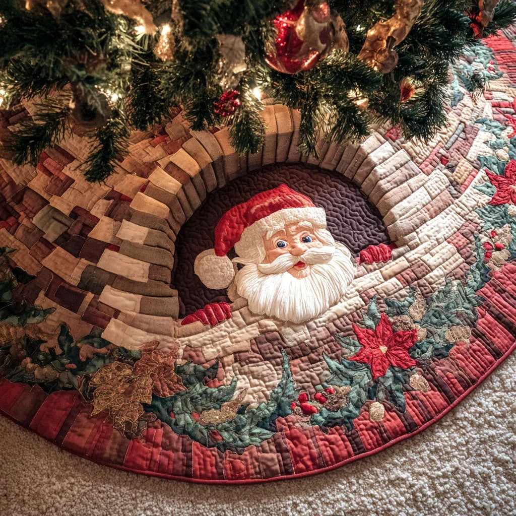 Chimney Glow Christmas Quilted Tree Skirt