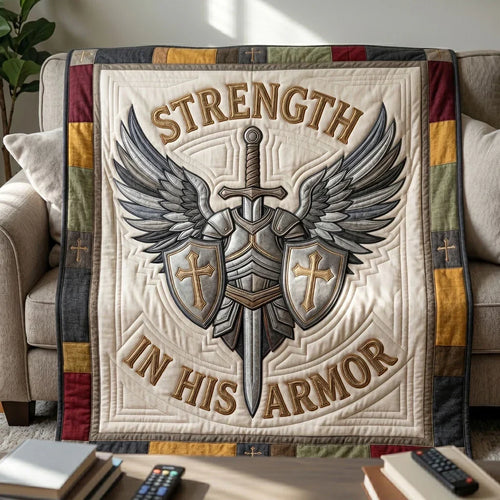 Christian Armor Of Strength Quilt Blanket