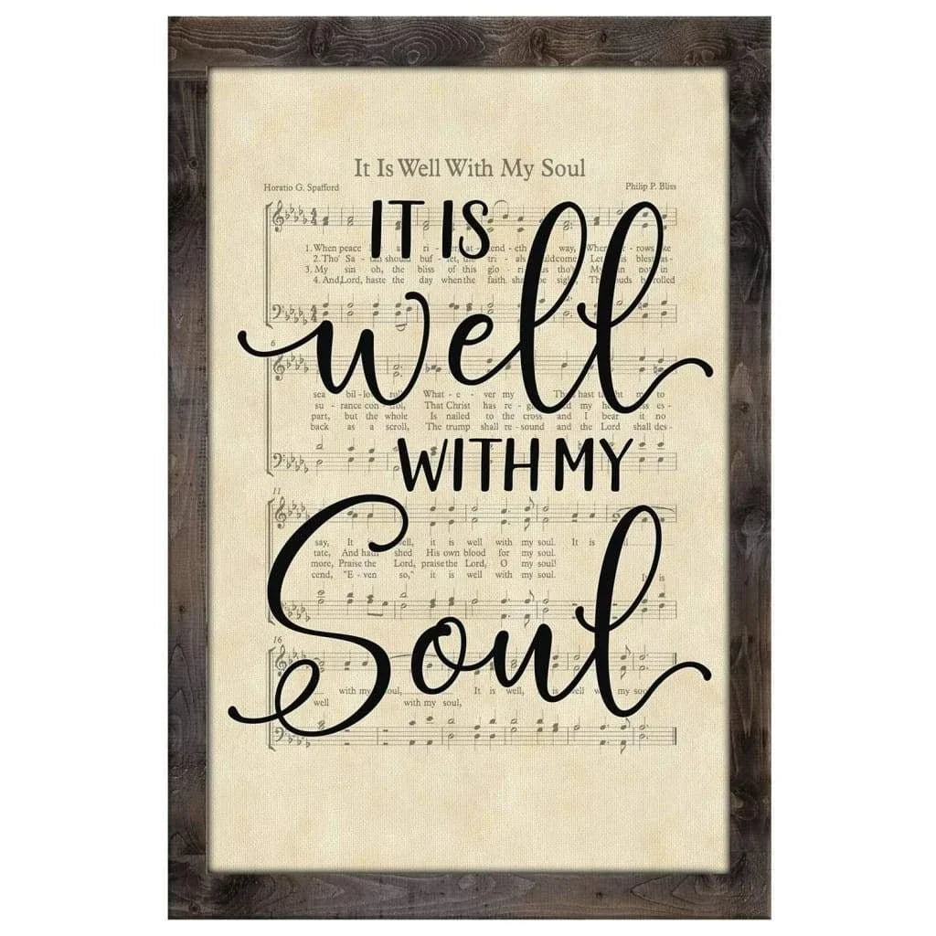 it is well with my soul hymn sheet music christian wall art canvas