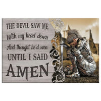 the devil saw me with my head down woman warrior of christ wall art canvas (Landscape)