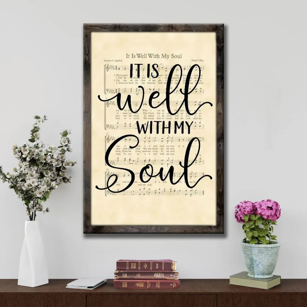 it is well with my soul hymn sheet music christian wall art canvas (view 2)