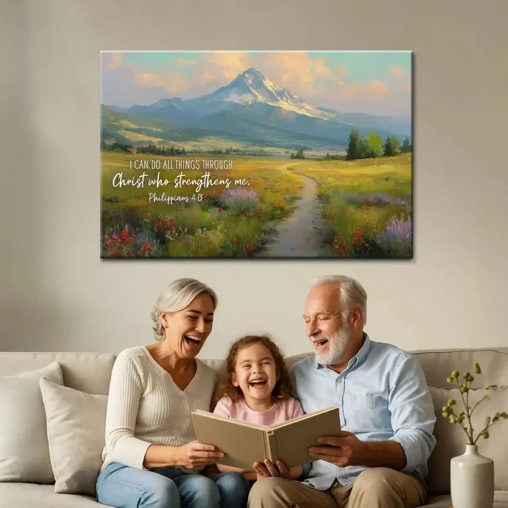 philippians 4 13 i can do all things through christ wall art canvas (Landscape) (view 4)