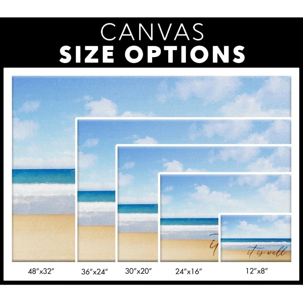 it is well with my soul canvas beach coastal christian wall art decor (Landscape) (view 2)