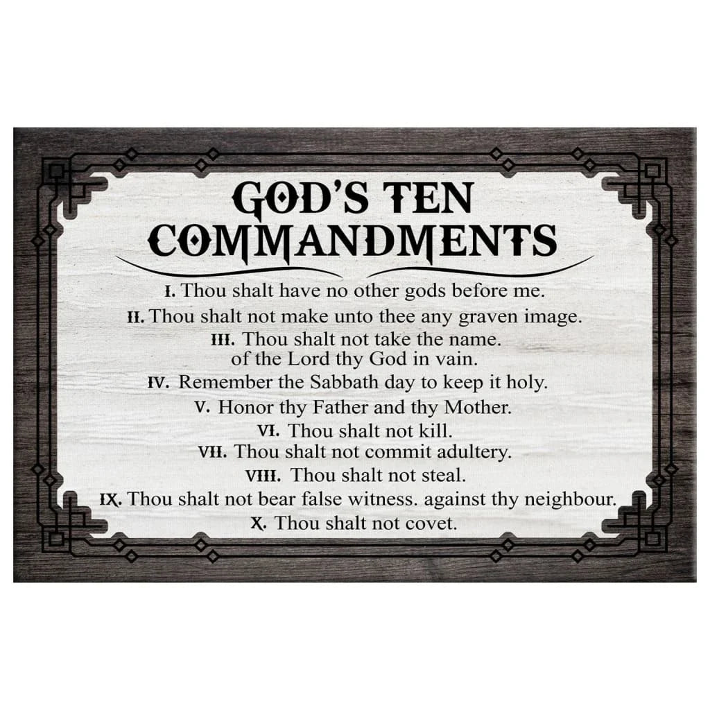 god s ten commandments wall art canvas (Landscape)