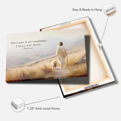 psalm 23 kjv the lord is my shepherd i shall not want wall art canvas (Landscape) (view 4)