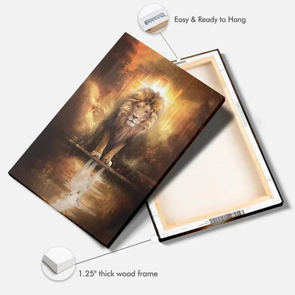 lion of judah reflection of the lamb wall art canvas (view 5)