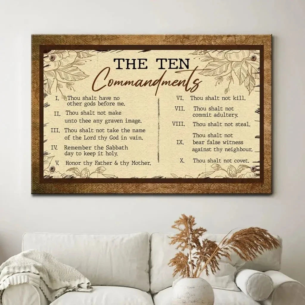 10 commandments wall art canvas (view 4)