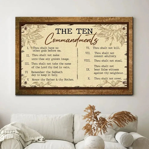 10 commandments wall art canvas (view 4)