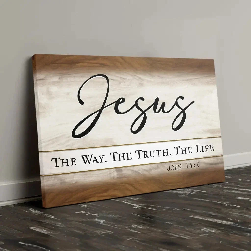 jesus the way the truth the life christian wall art canvas (Landscape)