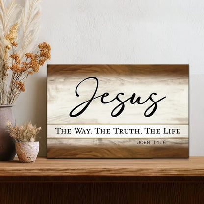 jesus the way the truth the life christian wall art canvas (Landscape) (view 3)
